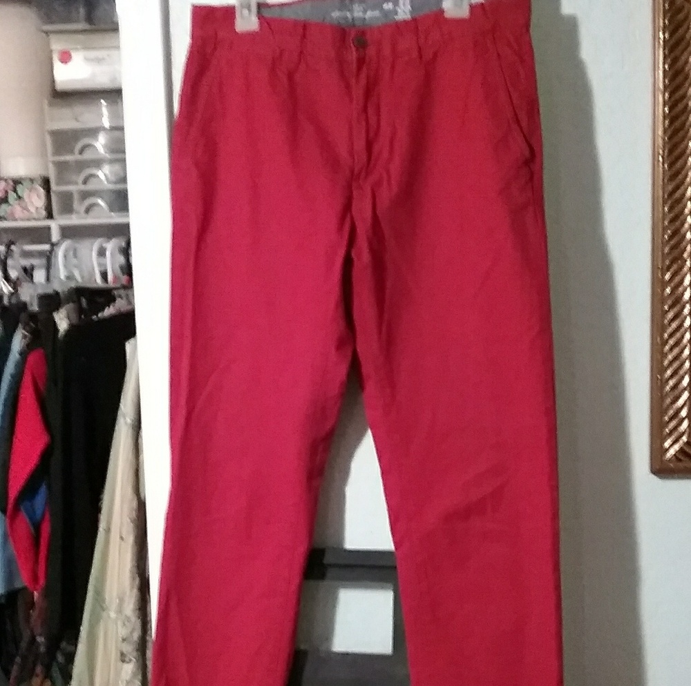 Mens burnt red straight pants